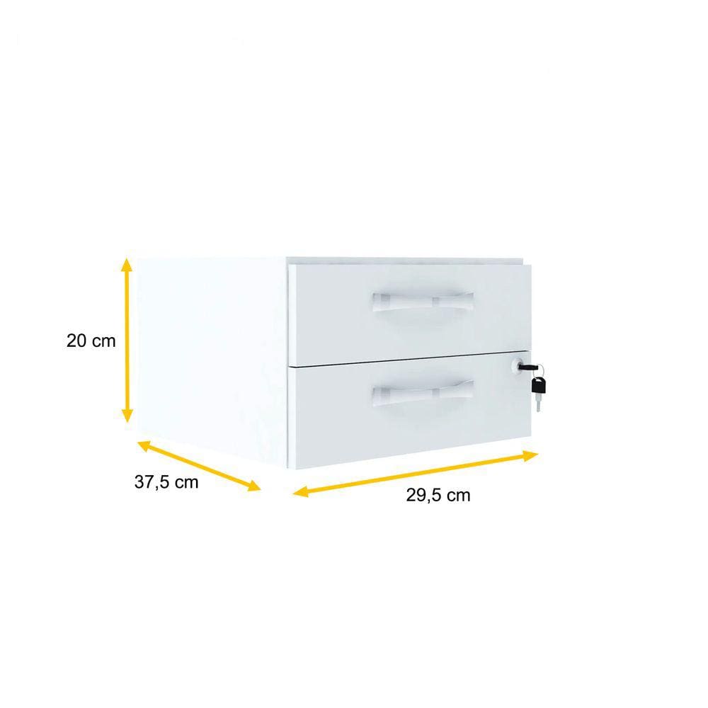 Gaveteiro Aéreo 2 Gavetas Pandin Maxxi - Branco