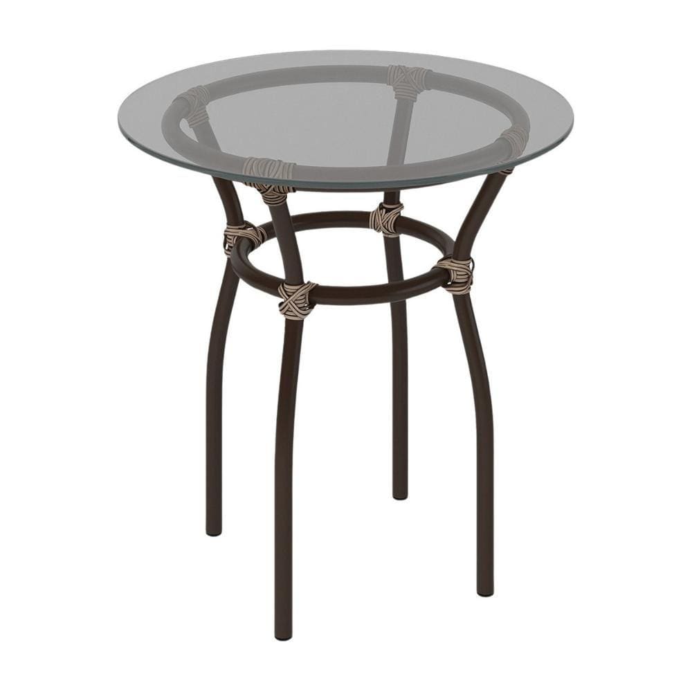 Mesa de Centro Jardim/Área de Lazer 50cm Vidro e Aço com Junco Sintético Multimóveis CR8004
