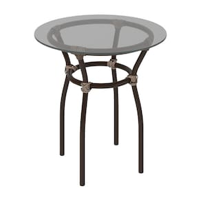 Mesa de Centro Jardim/Área de Lazer 50cm Vidro e Aço com Junco Sintético Multimóveis CR8004