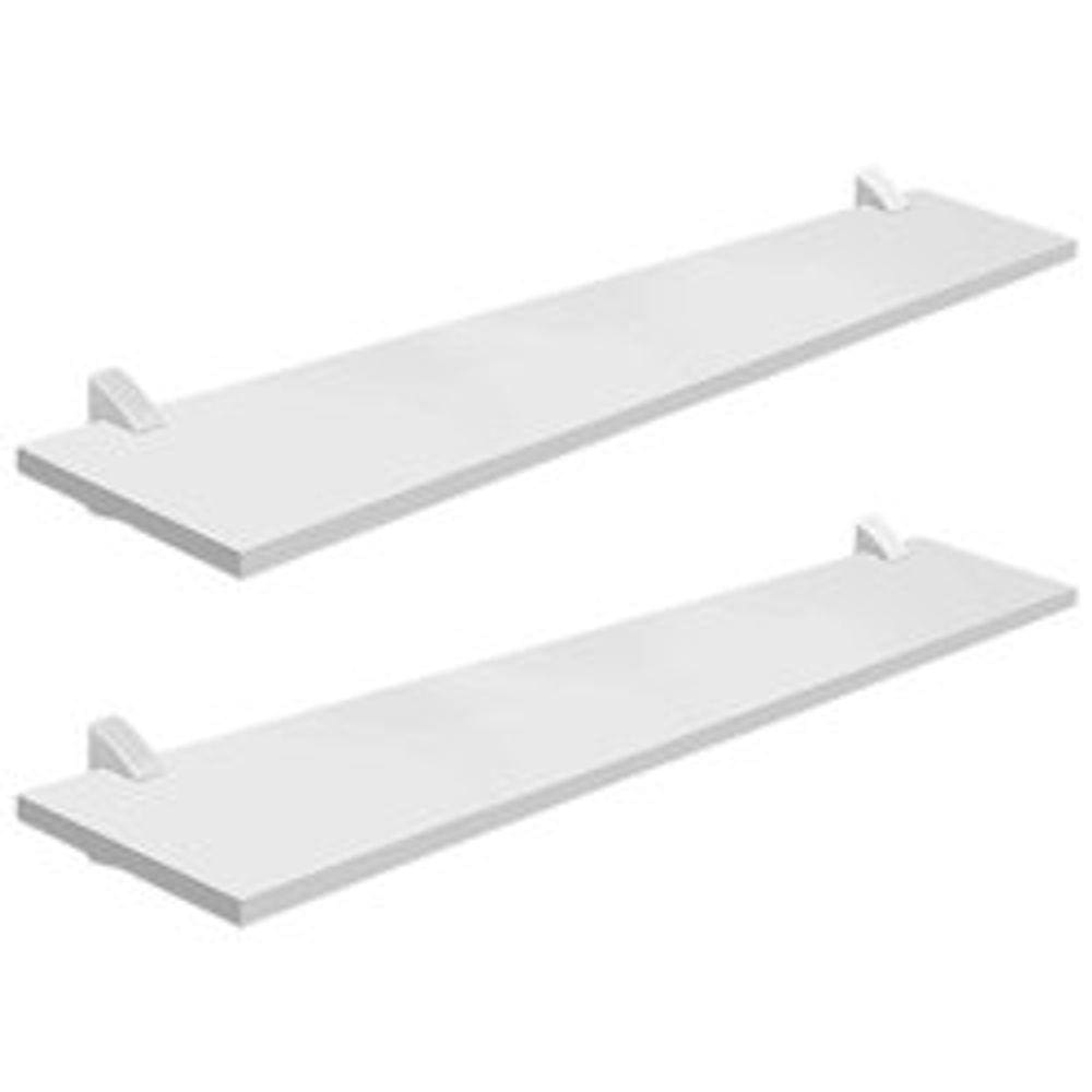 Kit com 2 Prateleira Estante MDF Branca 20x80