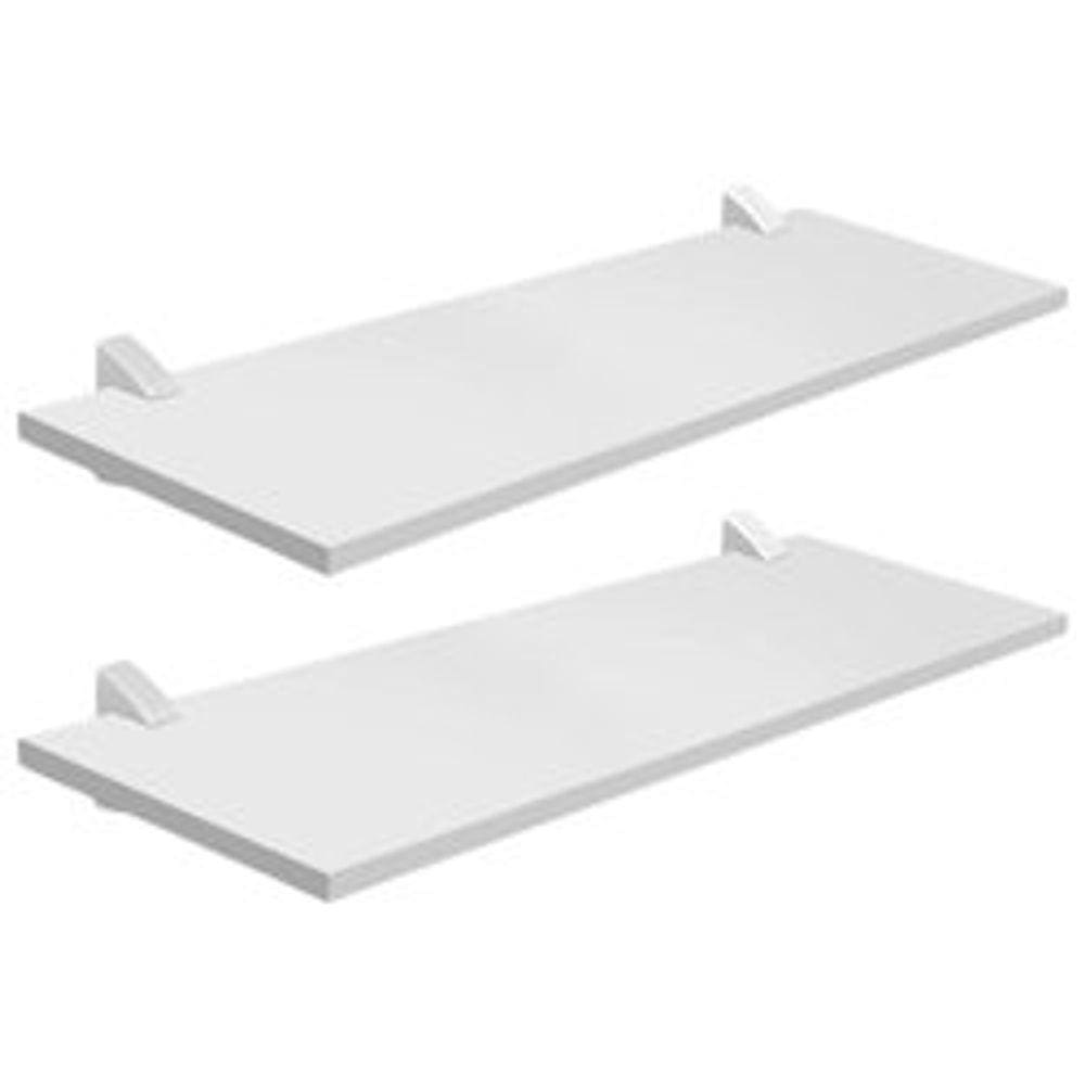 Kit com 2 Prateleira Estante MDF Branca 2 40x20