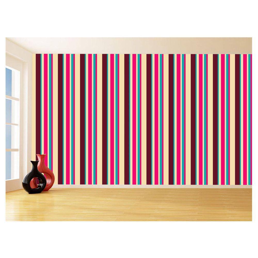 Papel De Parede 3D Listras Coloridas Verticais 3,5M Lst08