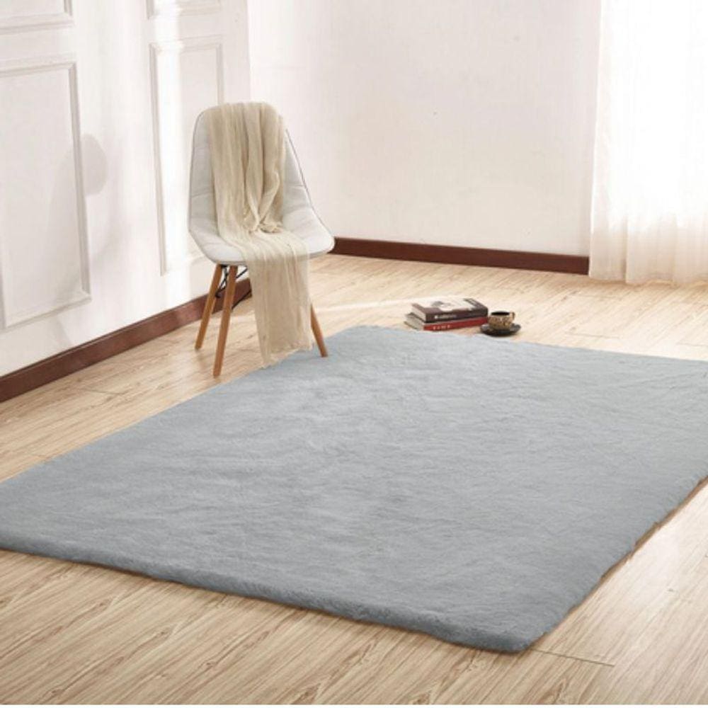 Tapete Pele de Coelho Touch 150x100cm Cinza - Laço Bebê