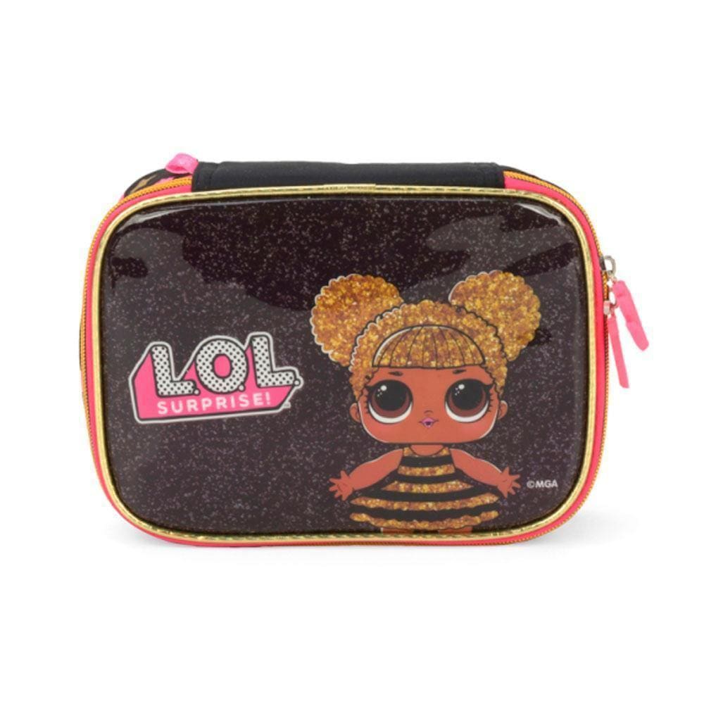 Estojo Baú Lol Surprise Preto/Dourado Luxcel