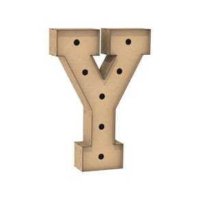 Letra Caixa Grande Y Mdf 80Cm Altura Furo Lampada Iluminação