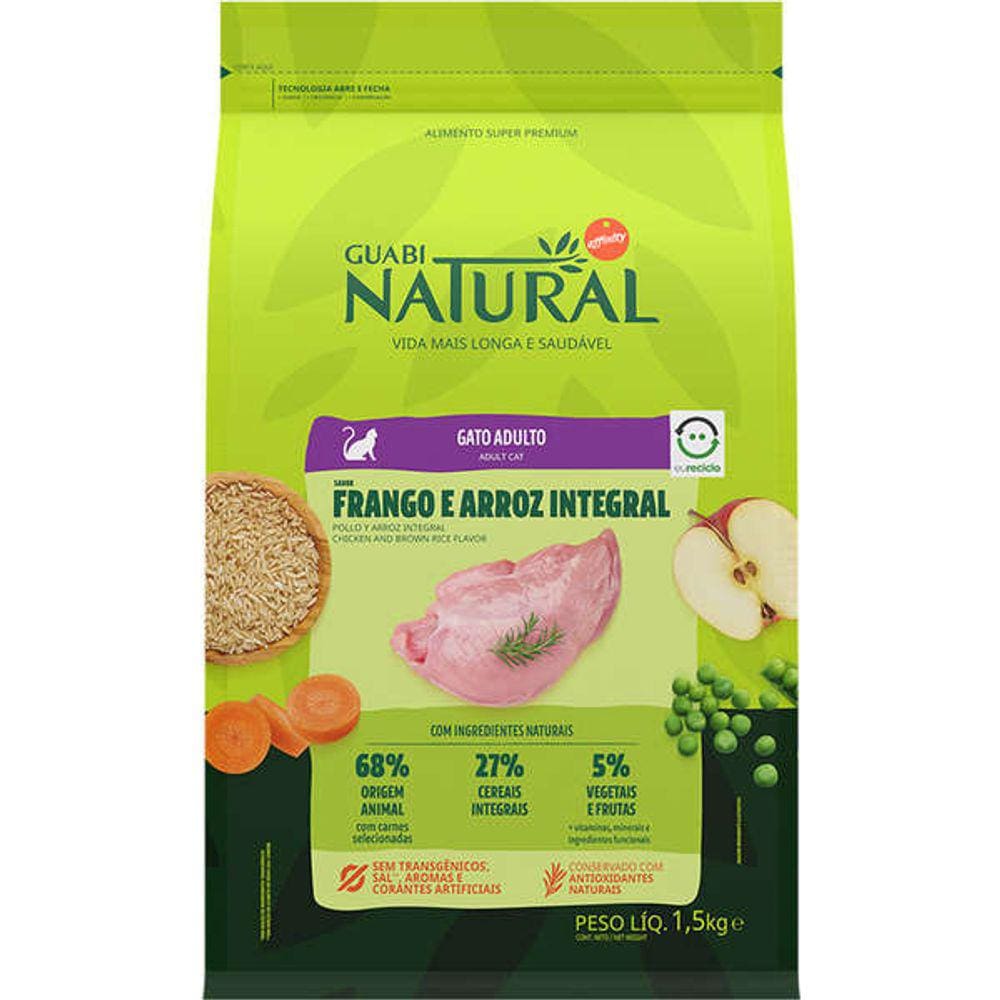 Guabi Natural Gatos Ad. Frango/Arroz 1,5Kg