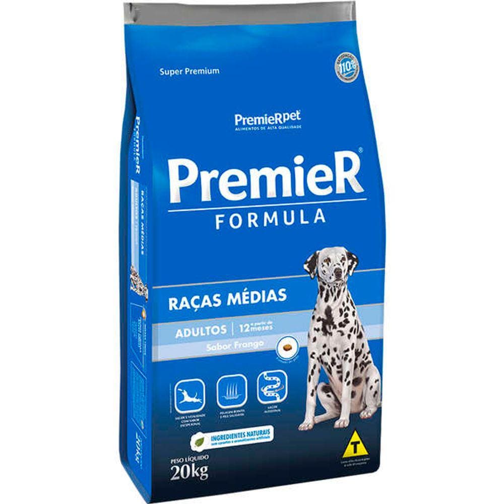Premier Caes Ad. Raças Medias 20 Kg