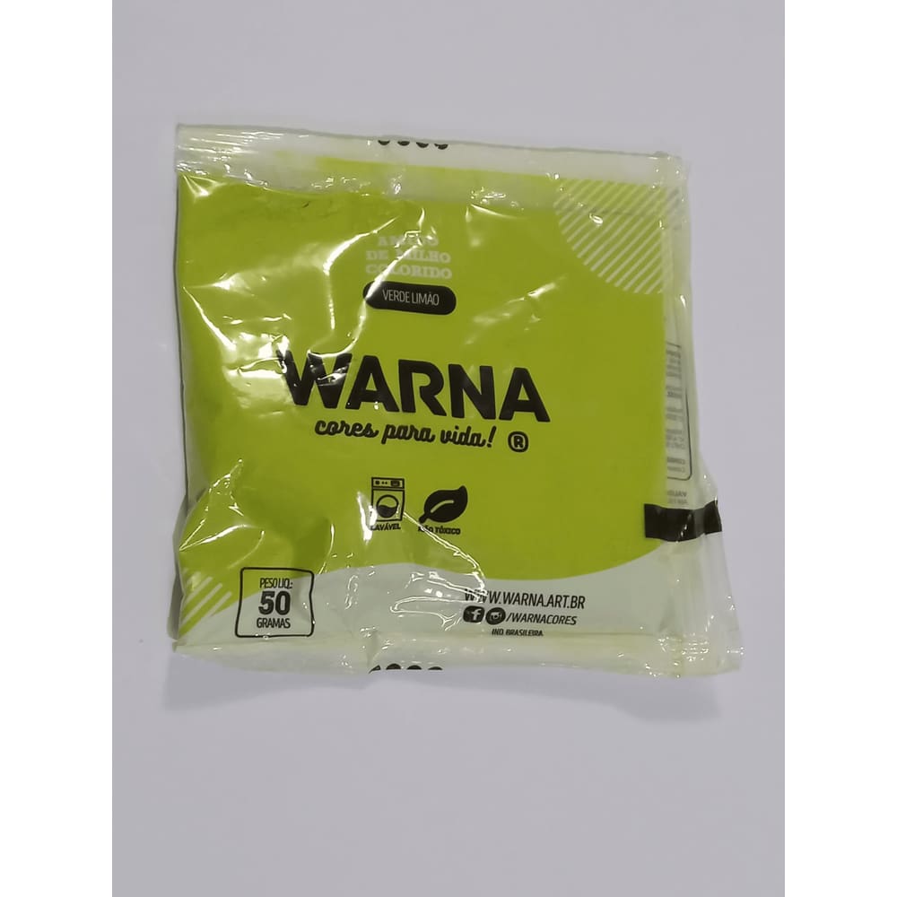 PÓ COLORIDO WARNA - VERDE LIMÃO - 1 unidade com 50 g.