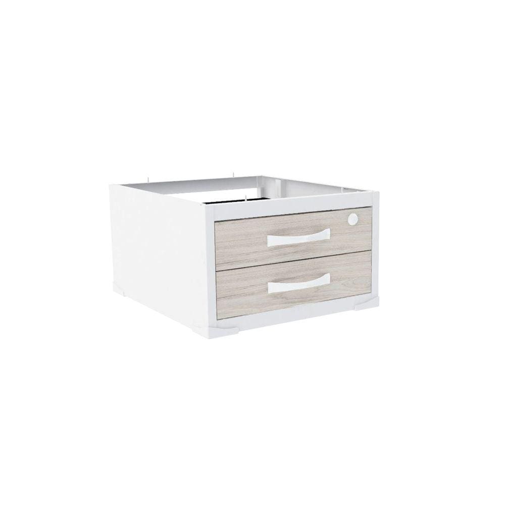 Gaveteiro Aéreo 2 Gavetas Pandin P25tub - Nogueira/Branco