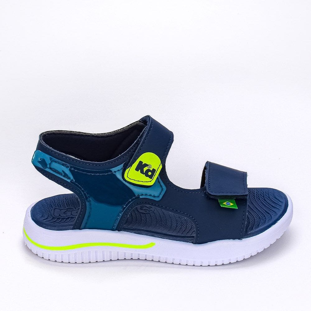 Sandália Infantil Masculina Kidy Flex Marinho Neon