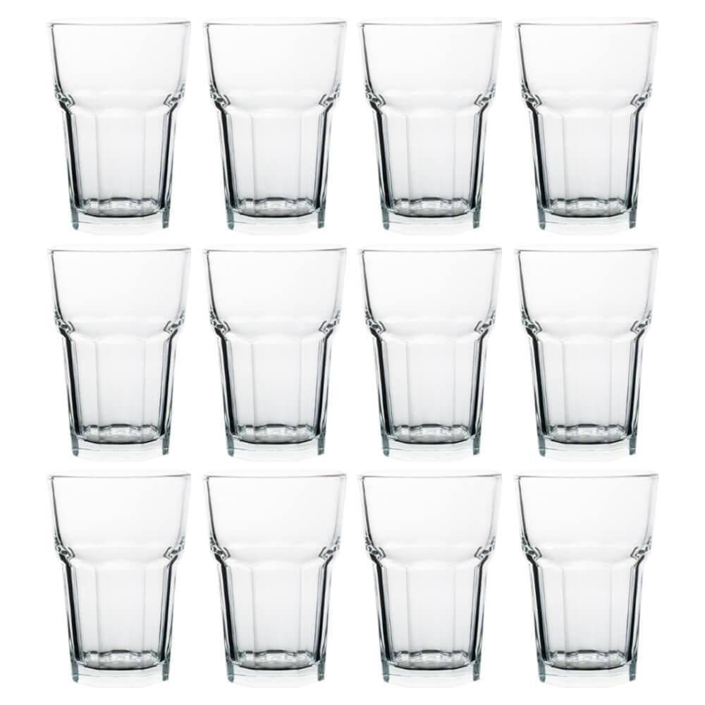 Jogo Copos Vidro Transparente Chicago 12 Peças 350Ml Lehaví