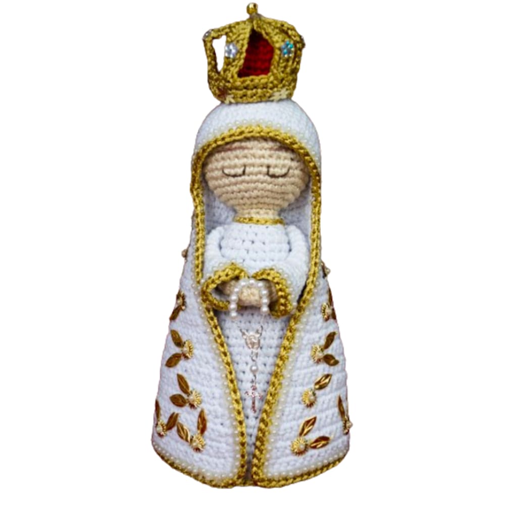 Linda Santa Nossa Senhora De Fátima Feito A Mão Amigurumi