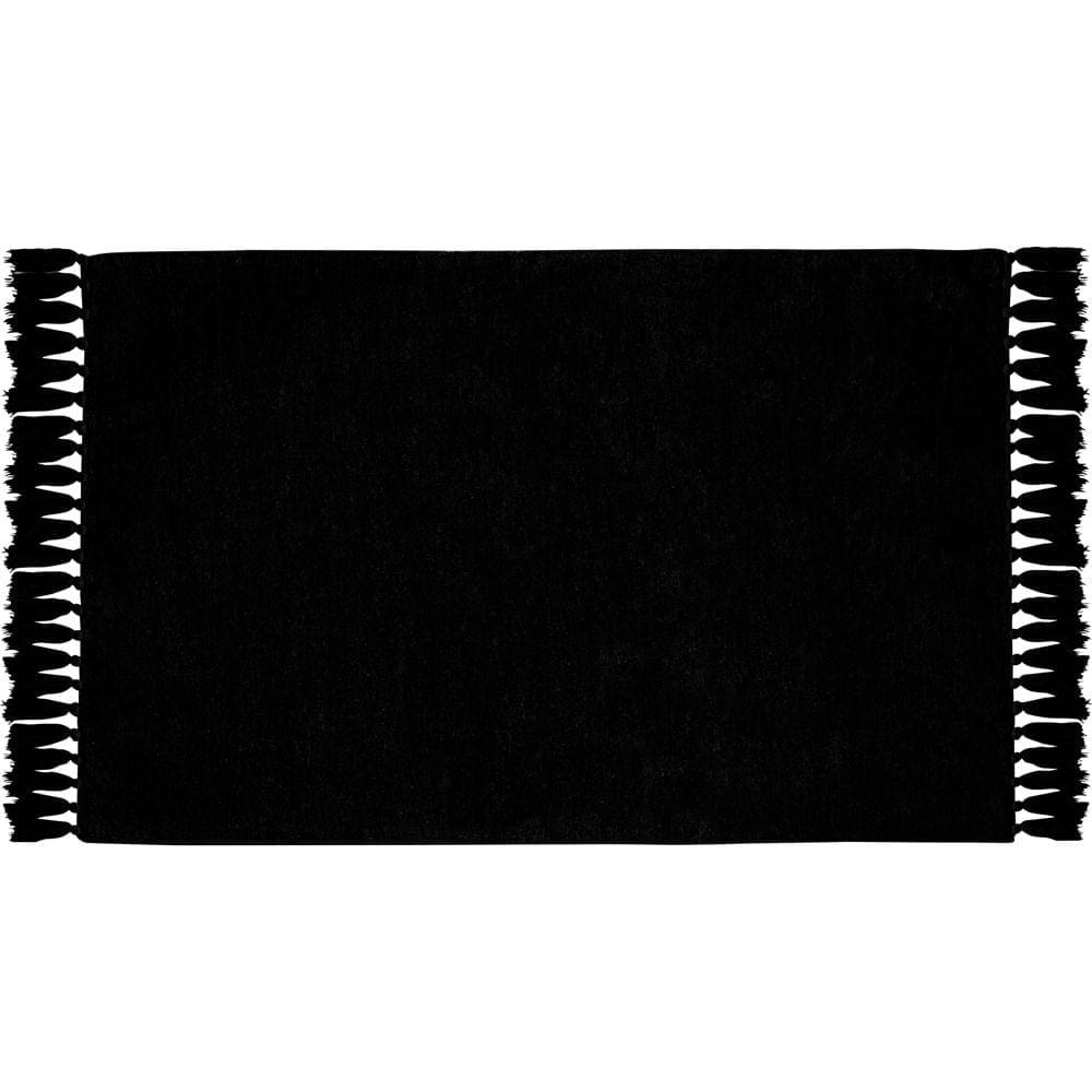 Tapete De Quarto Algodão Vizapi Raisen Vz1247 100X150Cm Preto