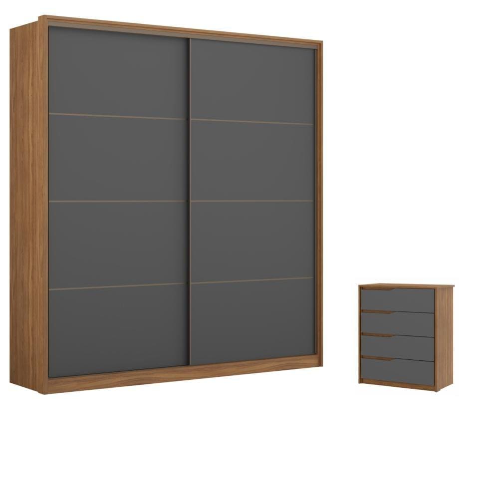 Conjunto Quarto Guarda Roupa Comoda Napolis