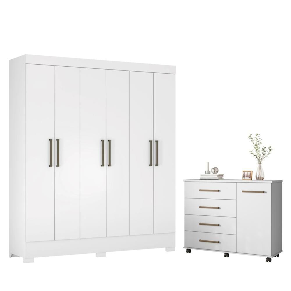 Conjunto Quarto Guarda Roupa Comoda Virgi