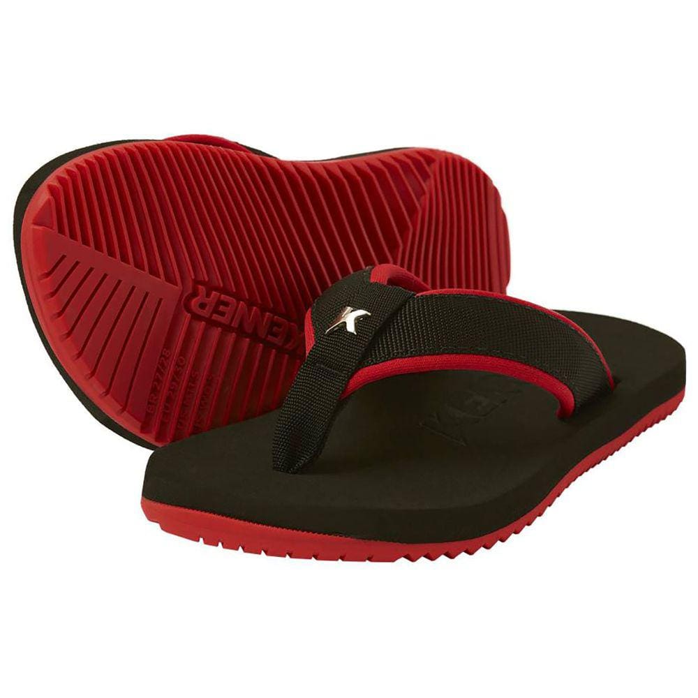 Chinelo Infantil Kenner Kivah Cushy Kids - Preto e Vermelho