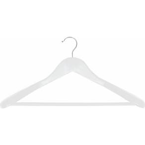 Cabide Casaco Terno De Madeira Vizapi Adulto Wood 44x22cm Laca Branco