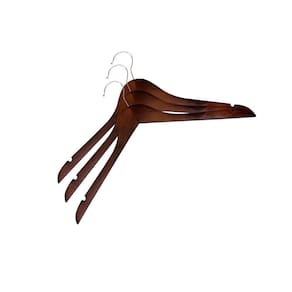 Kit Cabide De Madeira Vizapi Adulto Wood com 3 44x22 cm Camisa