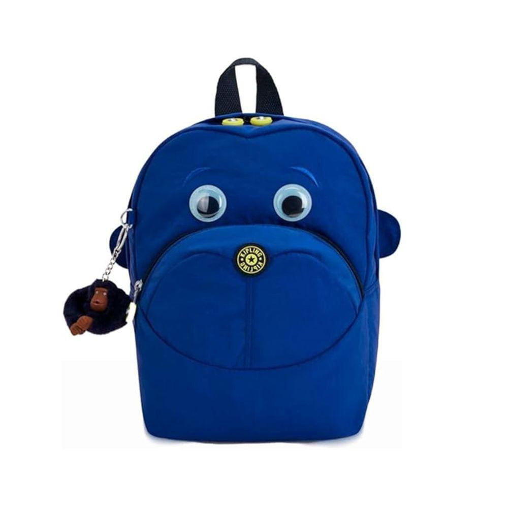 Mochila Infantil Kipling Fester Azul com Macaquinho