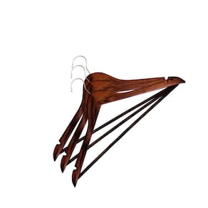 Kit Cabide De Madeira Vizapi Adulto Wood Com 3 44x22 cm Com Barra Para Calca