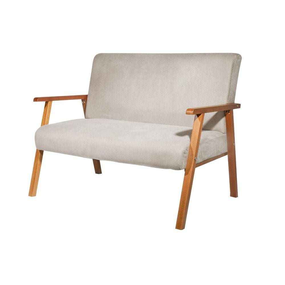 Namoradeira Decorativa Bally Veludo Bege - WD Decor