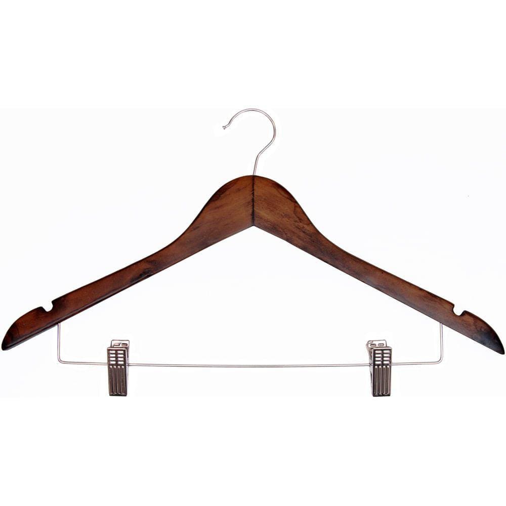 Cabide De Madeira Vizapi Adulto Wood 44x22cm Presilha Tailleur