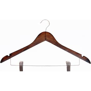 Cabide De Madeira Vizapi Adulto Wood 44x22cm Presilha Tailleur