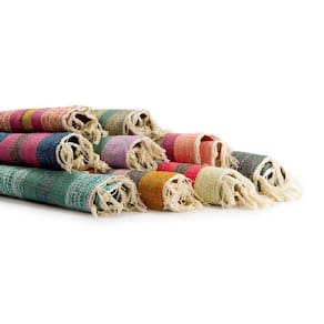 Tapete De Banheiro Quarto Corredor Algodão Retangular Vizapi Un Delhi 60X110Cm Multicolorido
