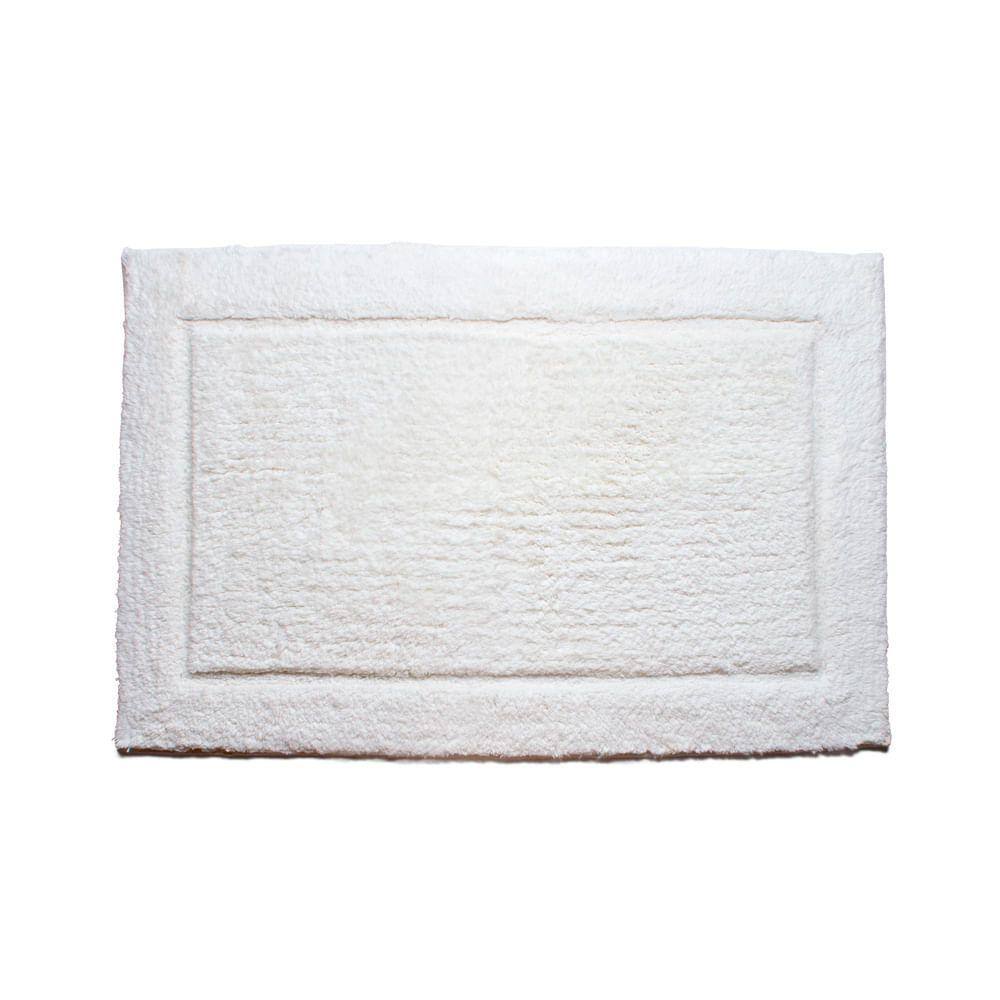 Tapete De Banheiro Algodão Retangular Vizapi Kerala 45X65Cm Branco