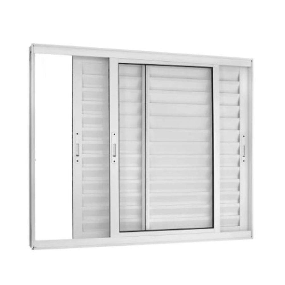 Veneziana 120x120 3 Folhas - Alumínio Branco - Linha 25 Suprema