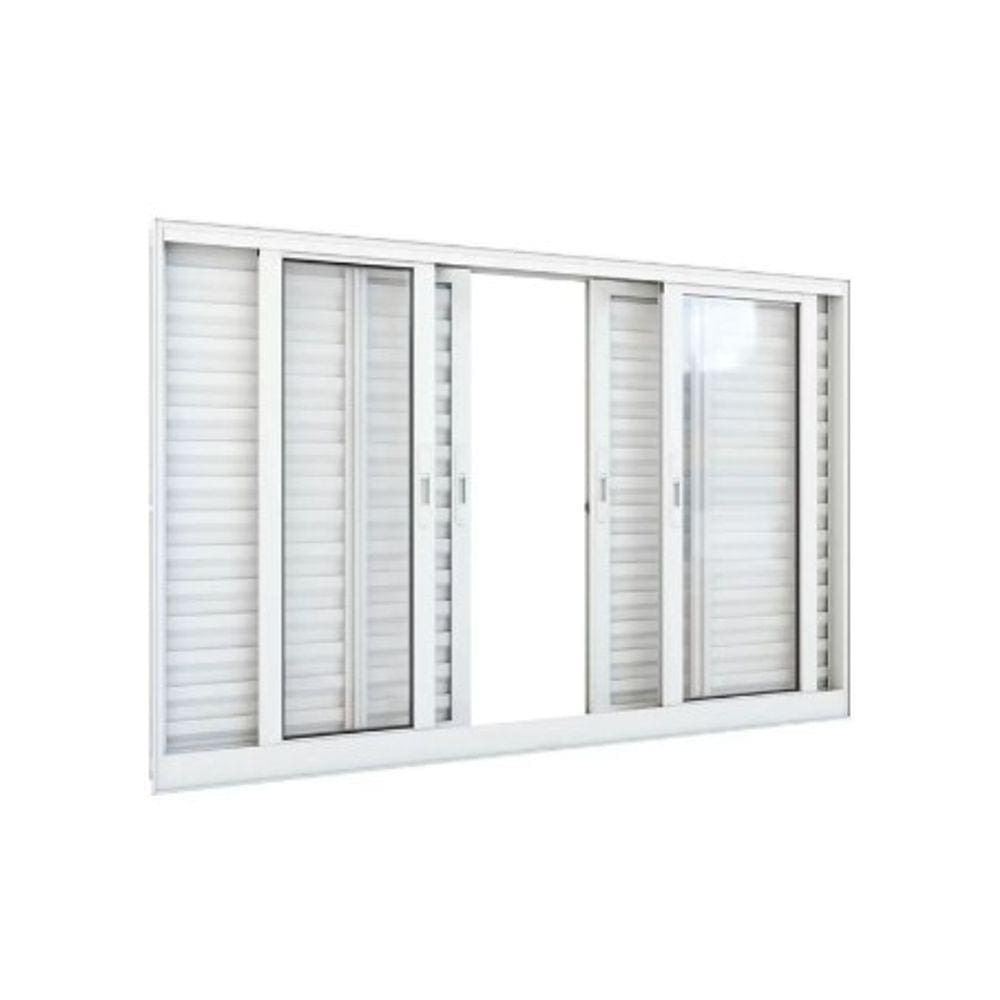 Veneziana 120x120 6 Folhas - Alumínio Branco - Linha 25 Suprema