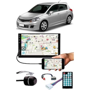 Multimídia 7" Polegadas Tiida Todos os Modelos Espelhamento Bluetooth USB SD Card + Interface Volante + Chicotes + Câmera Ré