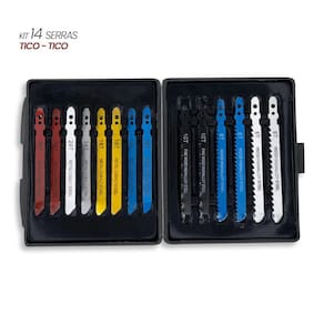 Kit com 14 Serras Tico-Tico para Metal e Madeira Ferramenta