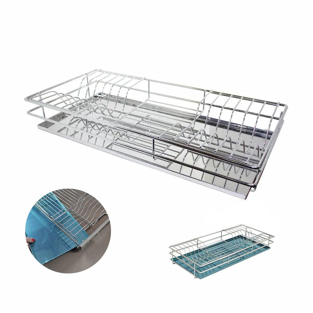 Escorredor de Pratos Aéreo Fixo Cromado c/ Bandeja Inox 570mm Bredal