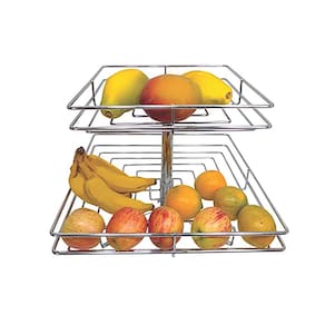 Fruteira de Mesa Quadrada Giratória Cromada Bredal