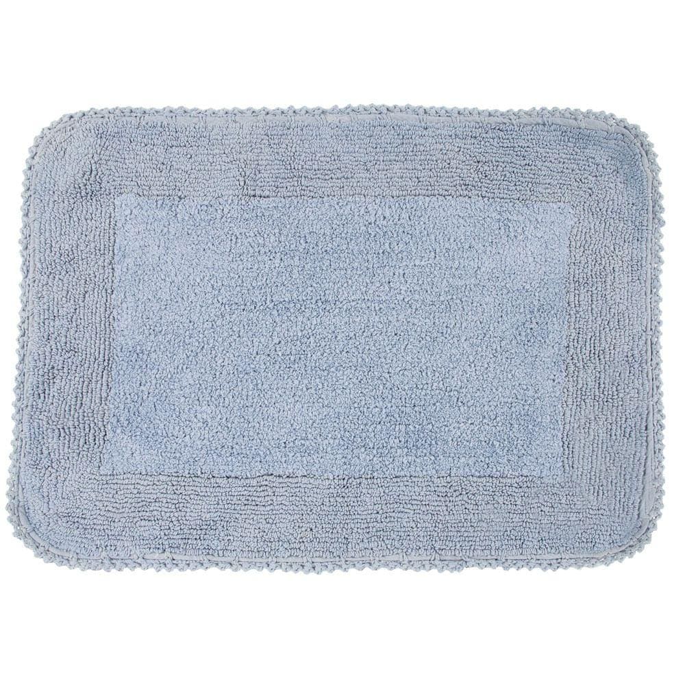 Tapete de Banheiro Algodão Retangular Vizapi Kite 50x70cm Azul Jeans