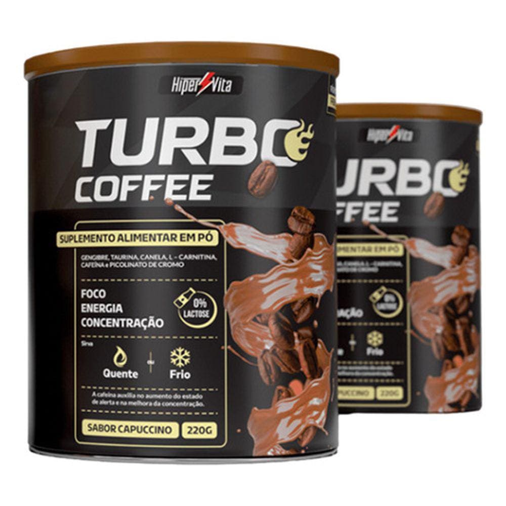 Suplemento Energético Turbo Coffee 220g Sabor Cappuccino
