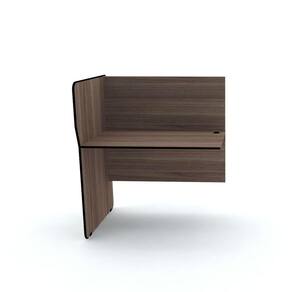 Baia P/ Telemarketing Simples Contínua Pandin Maxxi - Walnut/Preto