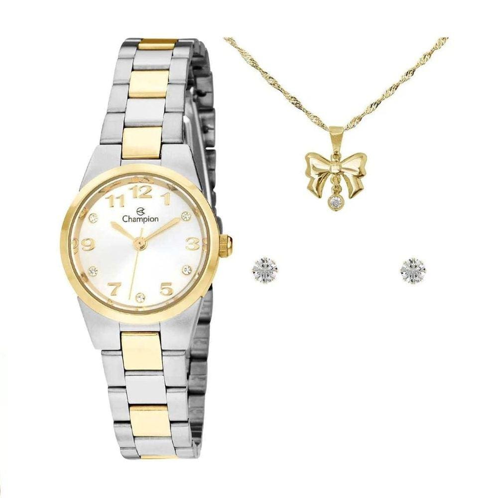 Kit Relógio Champion Feminino Analógico CH26846B