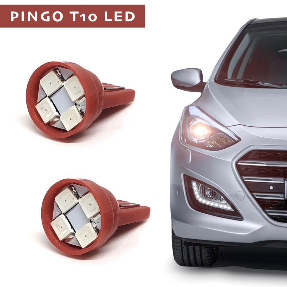 Par Lâmpadas T10 Pingo Led Vermelho Lanterna Farolete Meia Luz Volkswagen Polo 2008 2009 2010 2011 2012 2013
