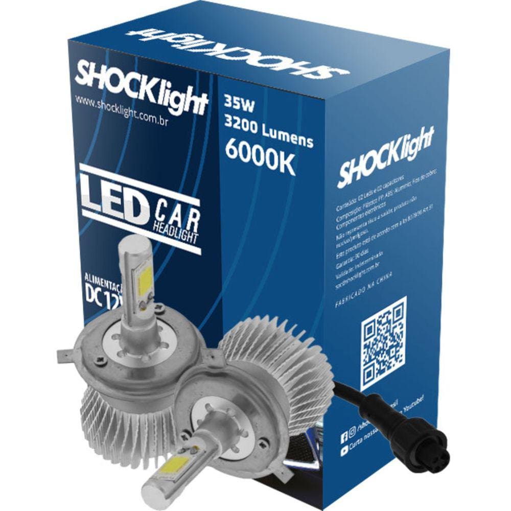 Lampada Led Head Light H4 Shocklight 3200 Lumens C/ Reator