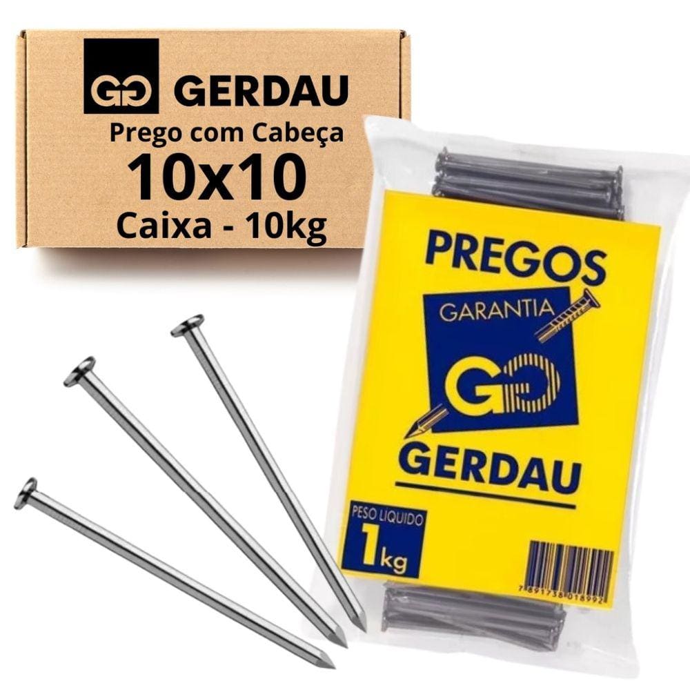 Prego 10x10 Com Cabeça 10kg Gerdau