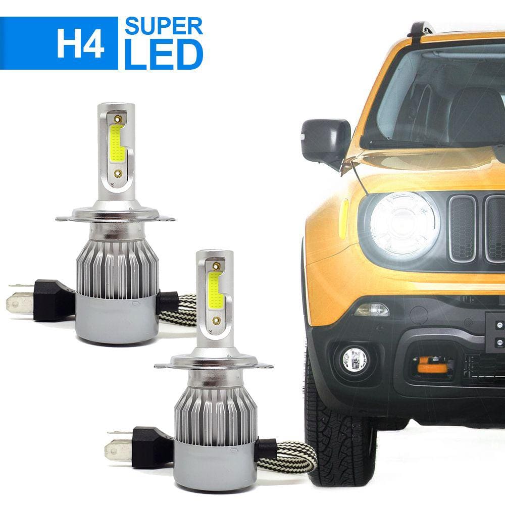 Par Lâmpadas H4 Farol Alto Baixo Nissan Tiida 2008 2009 2010 2011 2012 2013 Super Led C6 6000k 7200 Lumens Branco Frio Efeito Xenon