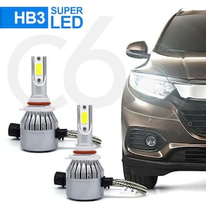 Par Lâmpadas HB3 Farol Alto Toyota Corolla 2008 2009 2010 2011 2012 Super Led C6 6000k 7200 Lumens Branco Frio Efeito Xenon