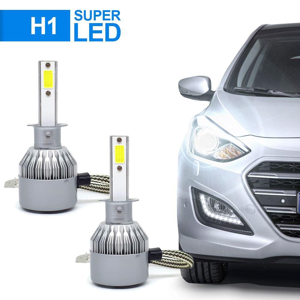 Par Lâmpadas H1 Farol Alto Chevrolet Astra 2005 2006 2007 2008 2009 2010 2011 Super Led C6 6000k 7200 Lumens Branco Frio Efeito Xenon