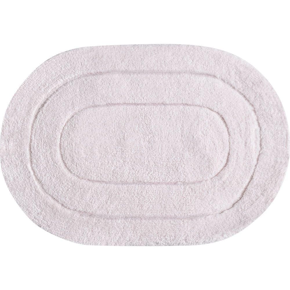 Tapete De Banheiro Algodão Oval Vizapi Erode 50X70Cm Rosa Pale