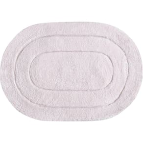 Tapete De Banheiro Algodão Oval Vizapi Erode 60X90Cm Rosa Pale