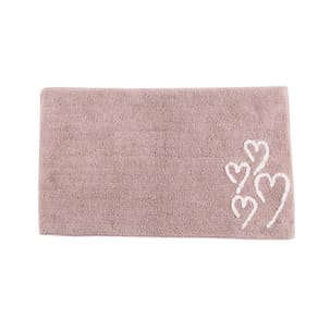 Tapete De Banheiro Quarto Kids Infantil Algodão Retangular Vizapi Love 50x80Cm Marrom Castor Branco
