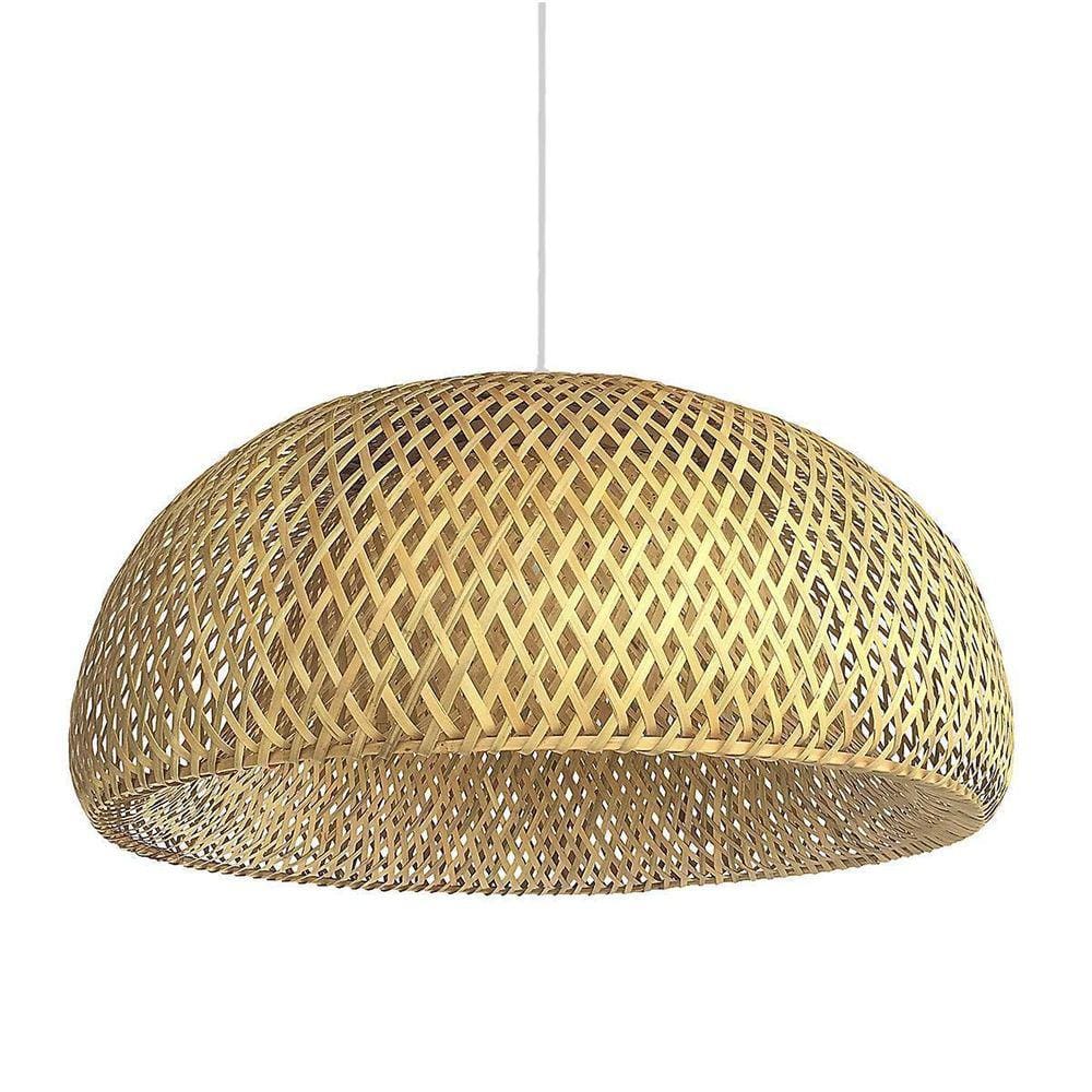 Pendente Em Fibra Natural Bambu Grande 60 Cm Mesa Boho Nat54