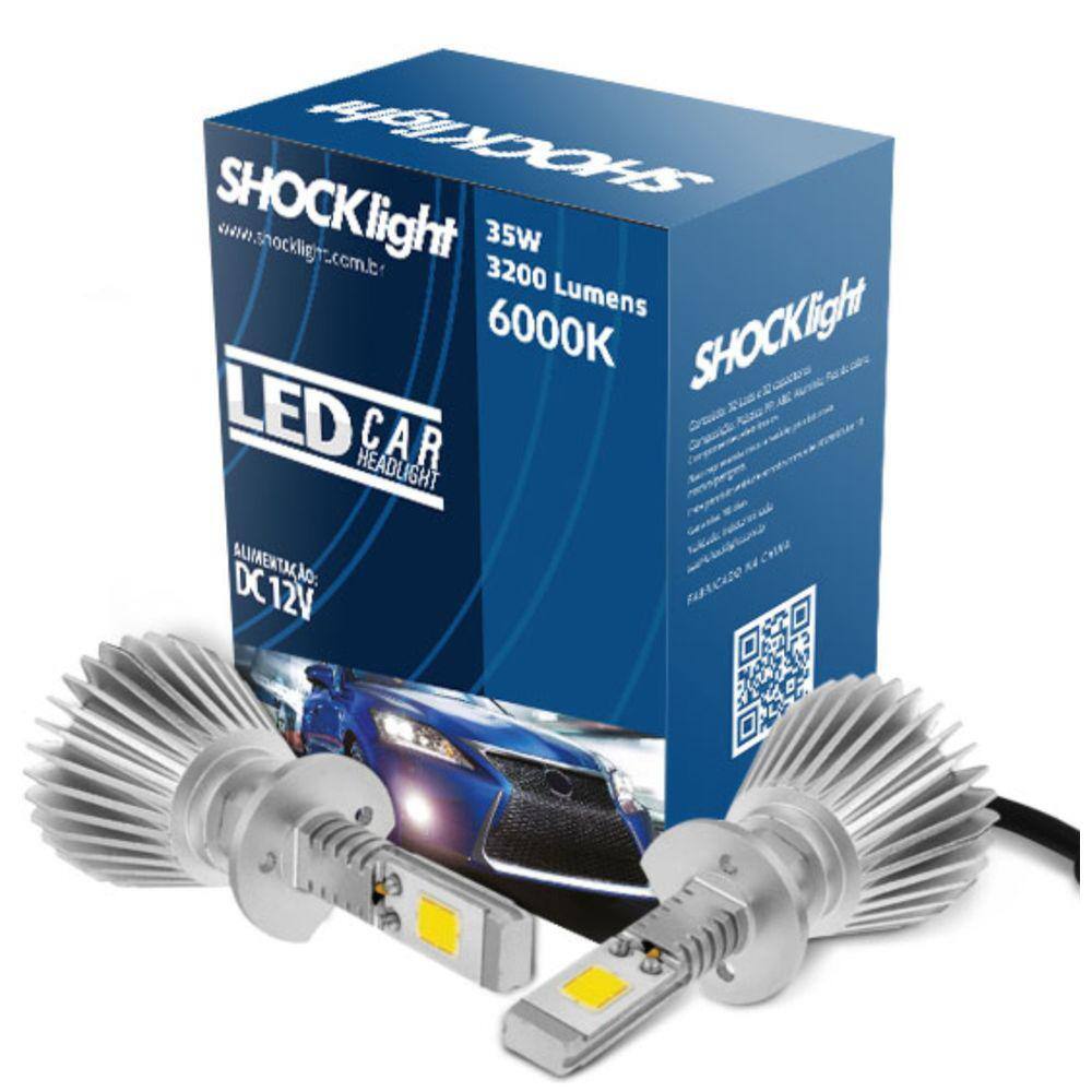 Lampada Led Head Light H1 Shocklight 3200 Lumens C/ Reator